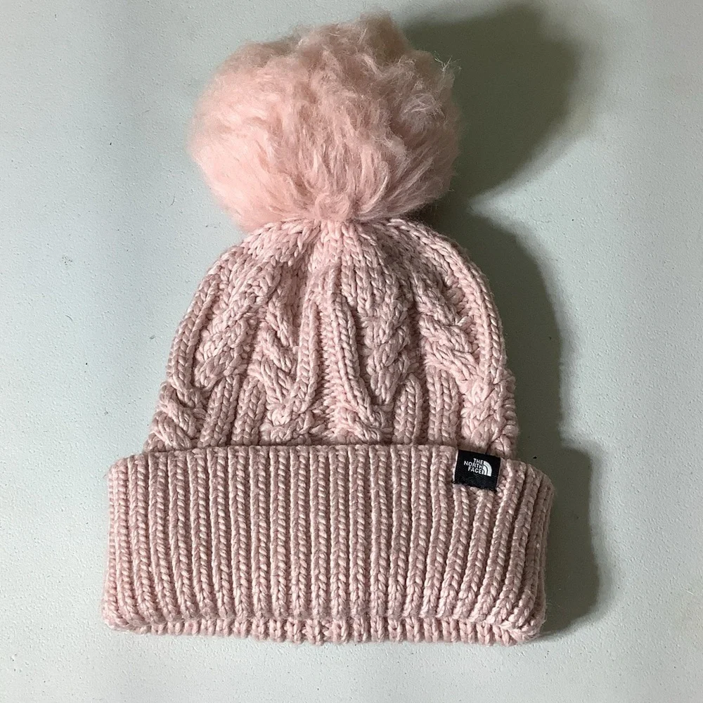 North Face baby pink kids beanie